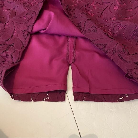 CAbi Sheer Burgundy Lace BalletCore Party Event Pencil Skirt NWOT Size 10 - Picture 7 of 12